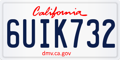 CA license plate 6UIK732