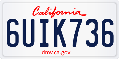 CA license plate 6UIK736