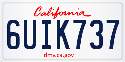 CA license plate 6UIK737