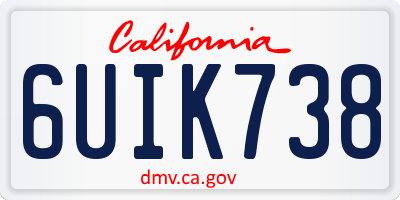 CA license plate 6UIK738