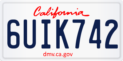 CA license plate 6UIK742