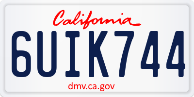 CA license plate 6UIK744