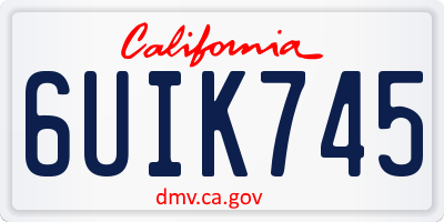 CA license plate 6UIK745