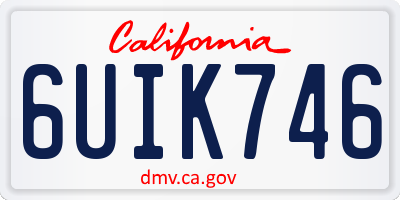 CA license plate 6UIK746