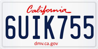 CA license plate 6UIK755