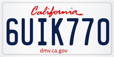 CA license plate 6UIK770