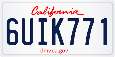 CA license plate 6UIK771