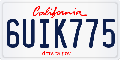CA license plate 6UIK775