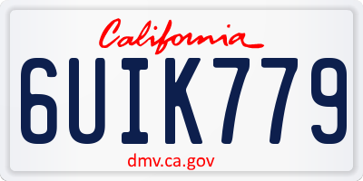 CA license plate 6UIK779