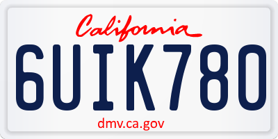 CA license plate 6UIK780