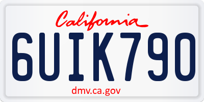 CA license plate 6UIK790