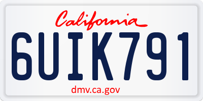 CA license plate 6UIK791