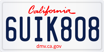 CA license plate 6UIK808