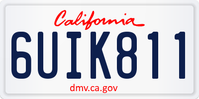 CA license plate 6UIK811