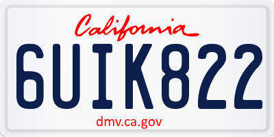 CA license plate 6UIK822