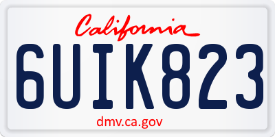 CA license plate 6UIK823