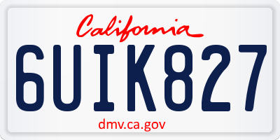 CA license plate 6UIK827