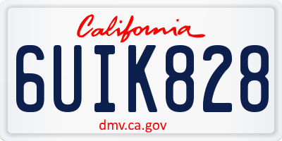 CA license plate 6UIK828