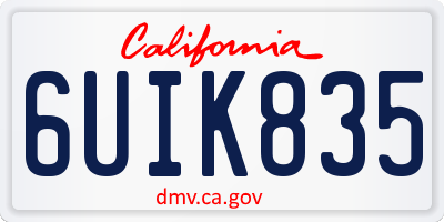 CA license plate 6UIK835