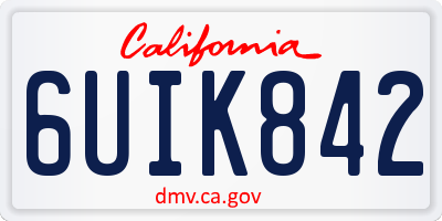 CA license plate 6UIK842