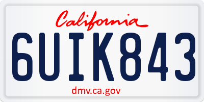 CA license plate 6UIK843
