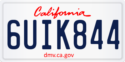 CA license plate 6UIK844