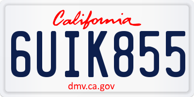 CA license plate 6UIK855