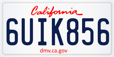 CA license plate 6UIK856