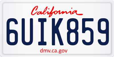 CA license plate 6UIK859