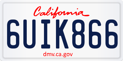 CA license plate 6UIK866