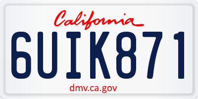 CA license plate 6UIK871
