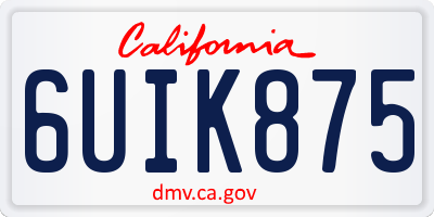 CA license plate 6UIK875