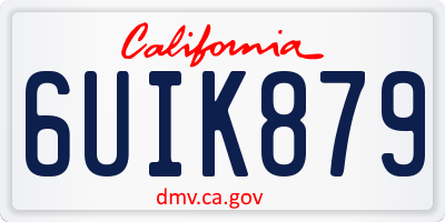 CA license plate 6UIK879