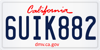 CA license plate 6UIK882