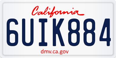 CA license plate 6UIK884