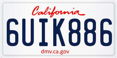 CA license plate 6UIK886