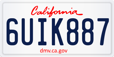 CA license plate 6UIK887