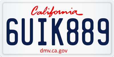 CA license plate 6UIK889
