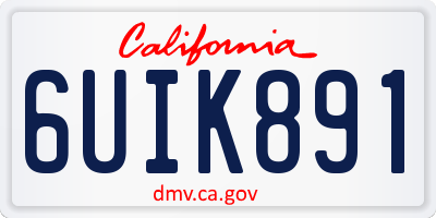 CA license plate 6UIK891