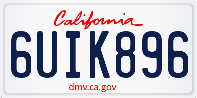 CA license plate 6UIK896
