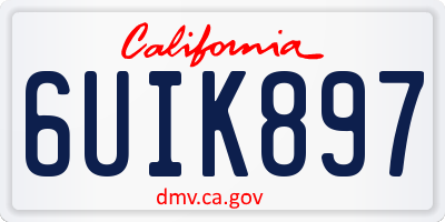 CA license plate 6UIK897