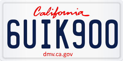 CA license plate 6UIK900