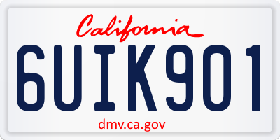 CA license plate 6UIK901