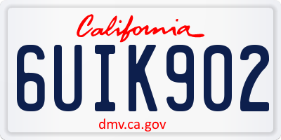 CA license plate 6UIK902