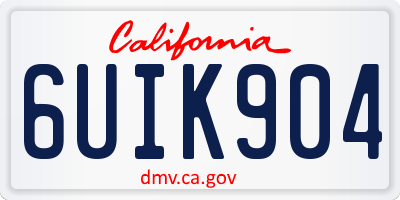 CA license plate 6UIK904