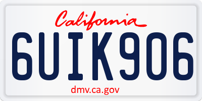 CA license plate 6UIK906