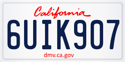 CA license plate 6UIK907