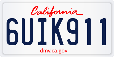 CA license plate 6UIK911