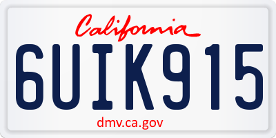 CA license plate 6UIK915