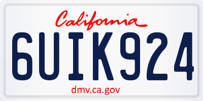 CA license plate 6UIK924